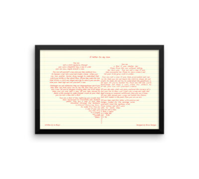 A Letter To My Son. Enhanced Matte Paper Framed Poster