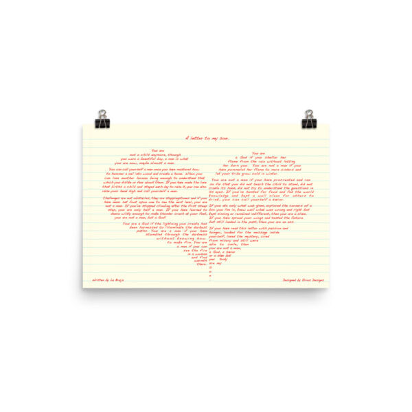 A Letter To My Son. Enhanced Matte Paper Poster