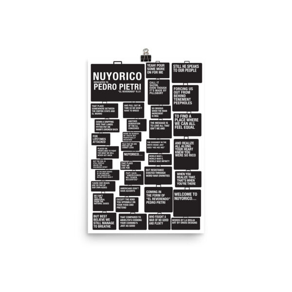 Nuyorico. A Tribute to Pedro Pietri. Enhanced Matte Paper Poster