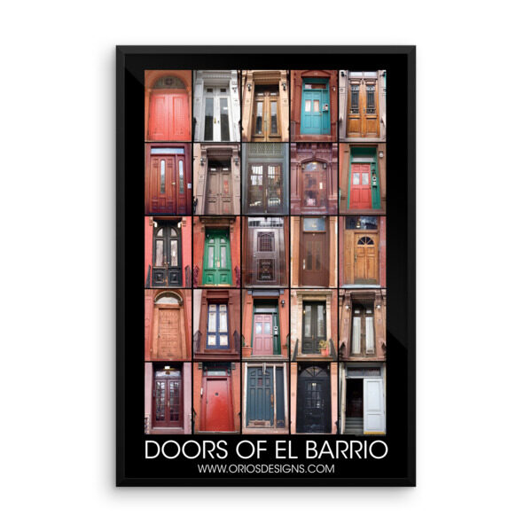 Doors of El Barrio. Enhanced Matte Paper Framed Poster