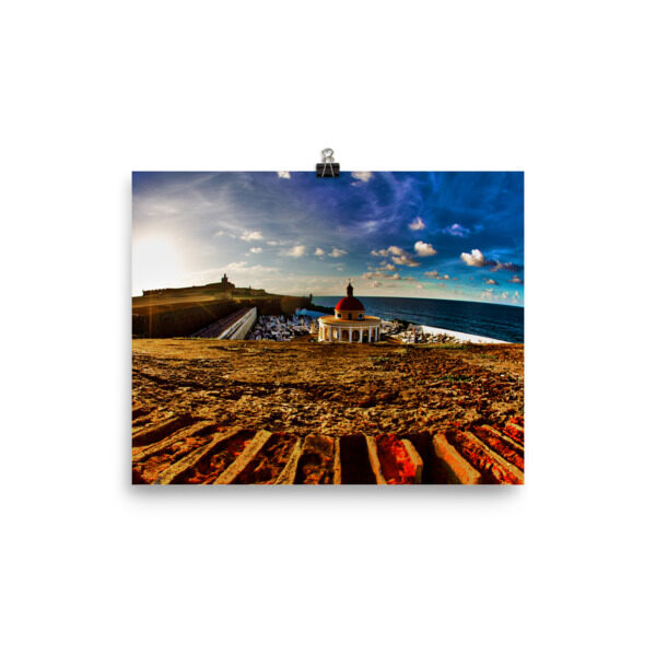 Sunset Over Old San Juan. Enhanced Matte Paper Poster