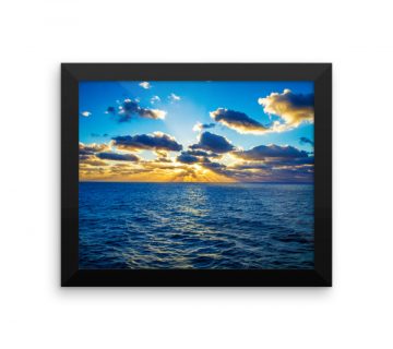 A new day on the horizon. Framed photo paper poster.