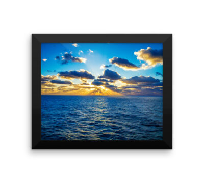 A new day on the horizon. Framed photo paper poster.
