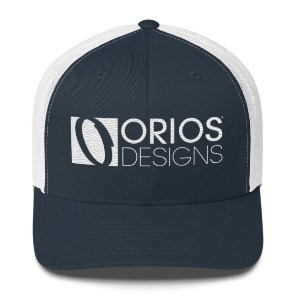 Orios Designs White Logo Trucker Cap